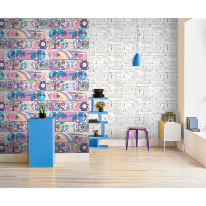 Pop - skateboard grijs/roze/paars