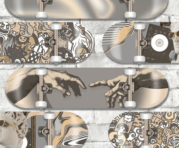 Pop - skateboard beige/grijs