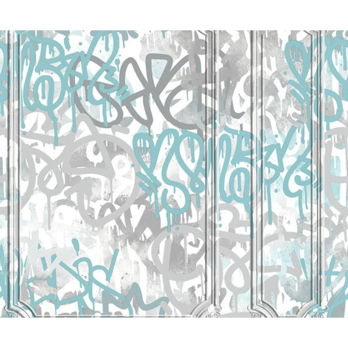 Pop - graffiti grijs/blauw