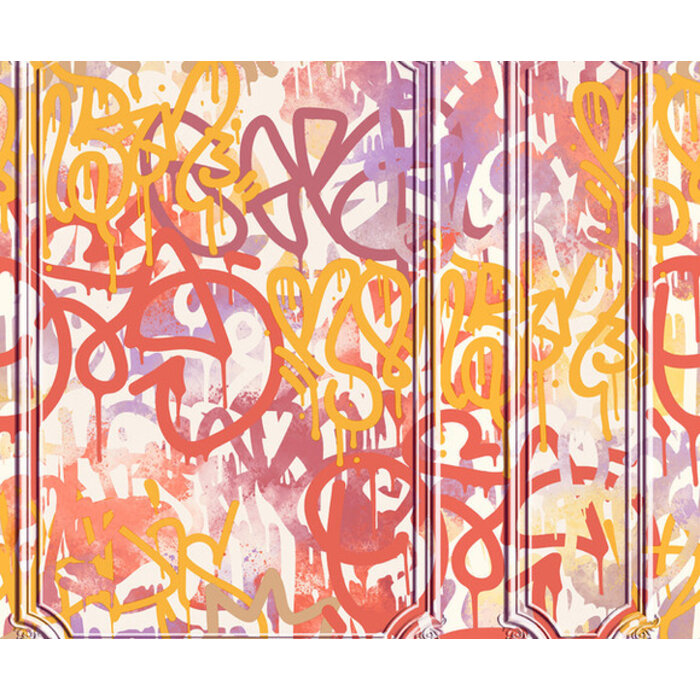 Pop - graffiti rood/geel/paars