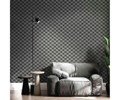 Behang met grote pied-de-poule print