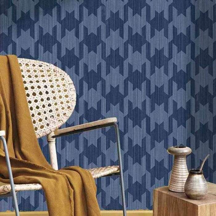 Behang met grote pied-de-poule print