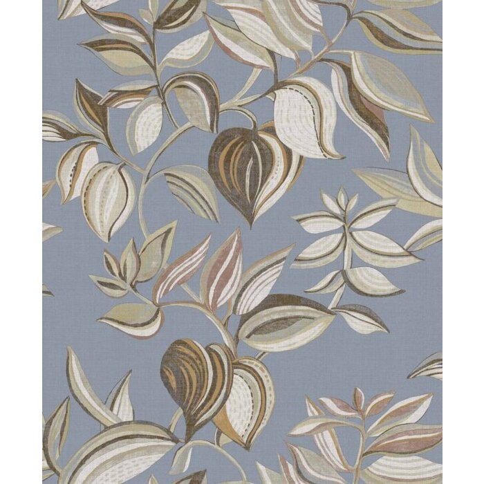 Behang met bladerenprint