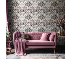 Behang met weefsel print en structuur