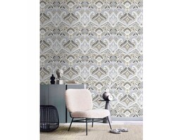 Behang met weefsel print en structuur