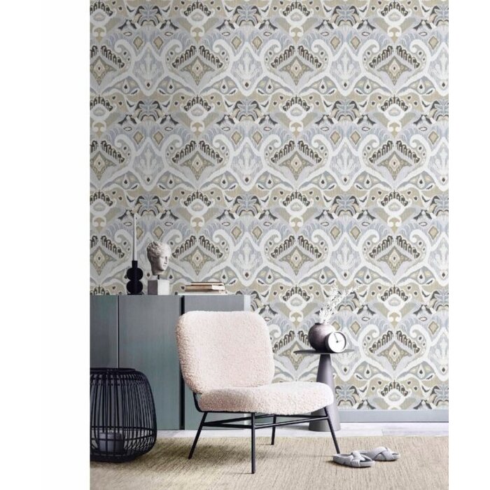 Behang met weefsel print en structuur