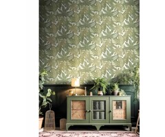 Behang met grote bladeren