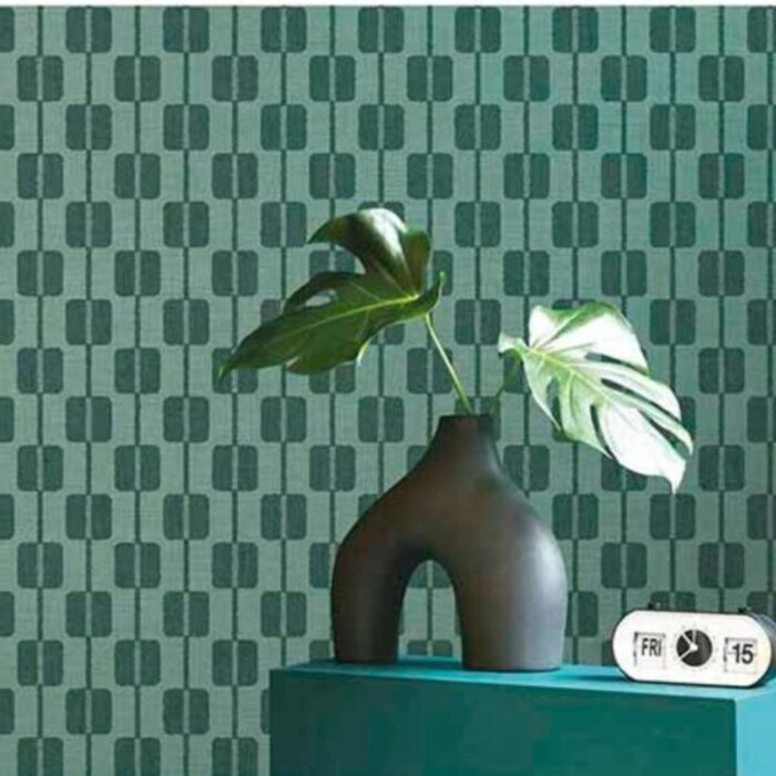 Behang met grafische retro print