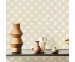 Behang met cirkel print