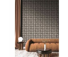 Behang retro met halve en hele cirkels