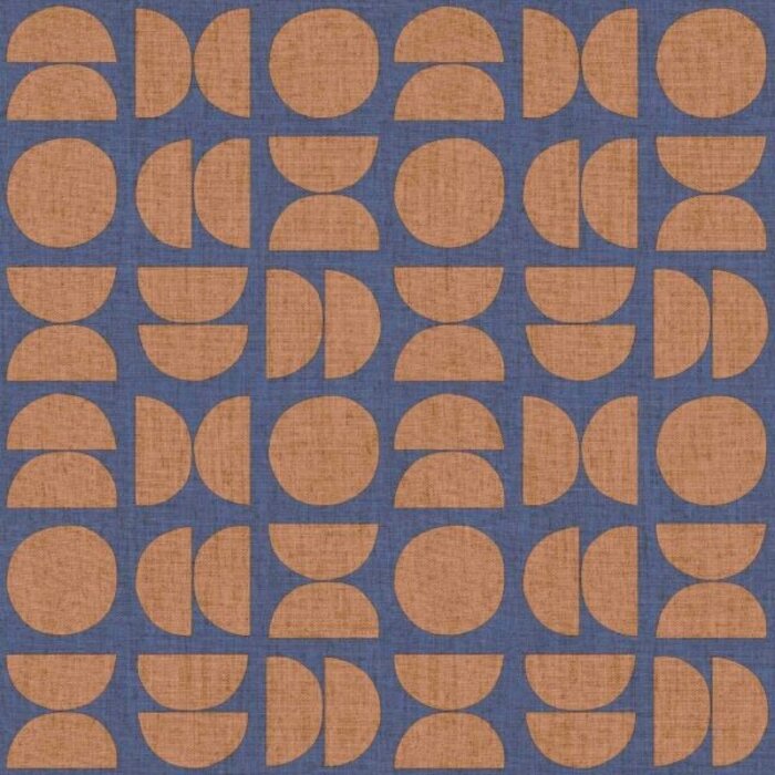 Behang retro met halve en hele cirkels