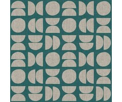 Behang retro met halve en hele cirkels