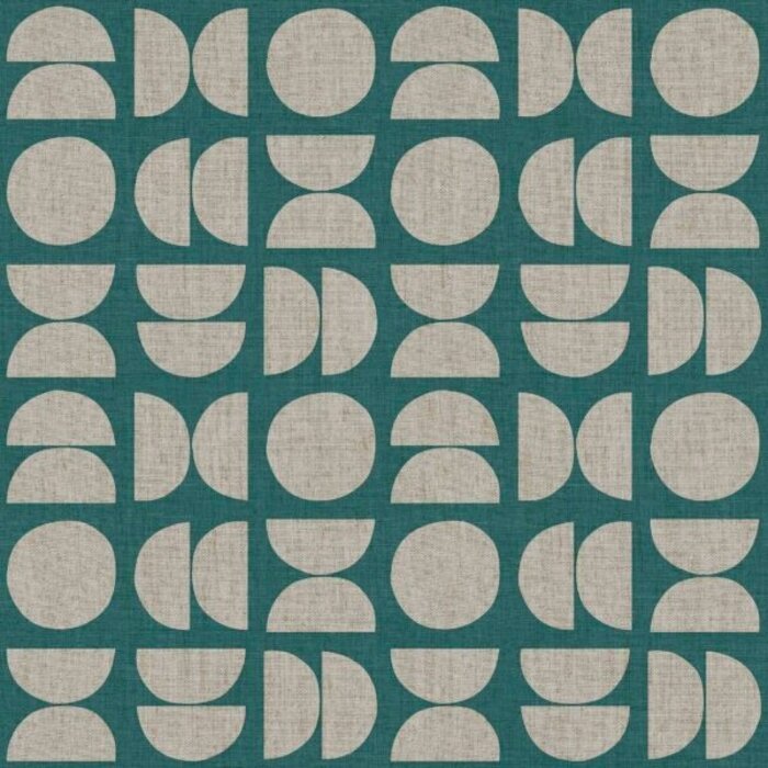 Behang retro met halve en hele cirkels