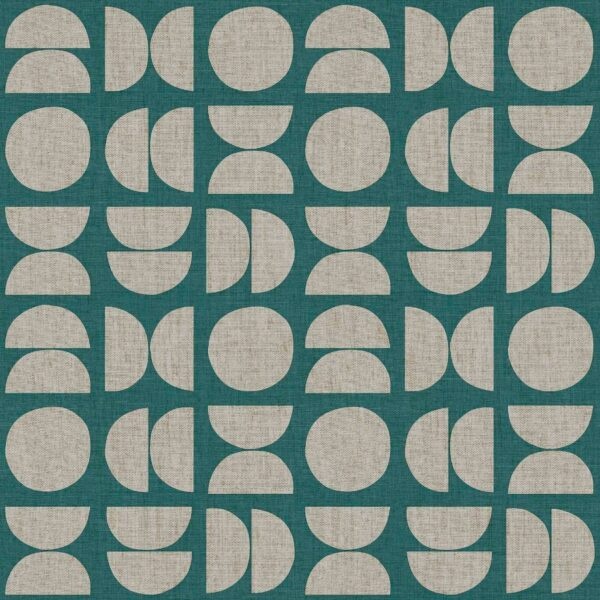 Behang retro met halve en hele cirkels