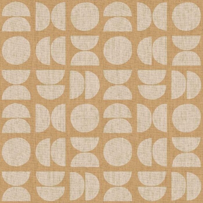Behang retro met halve en hele cirkels