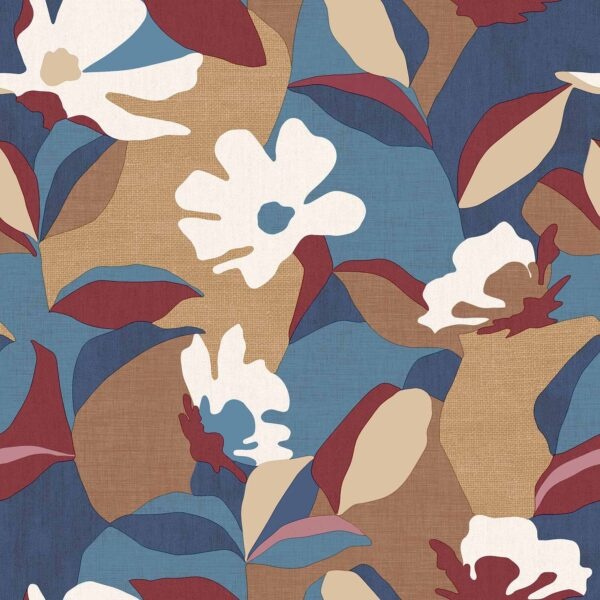 Behang met abstracte bloemenprint