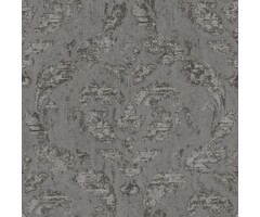 Oud-zilver behang met grote klassieke ornamenten