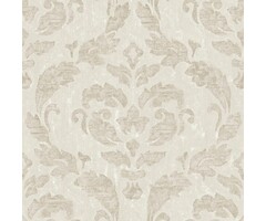 Beige behang met grote klassieke ornamenten