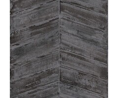 Behang met grove visgraat en metallic structuur