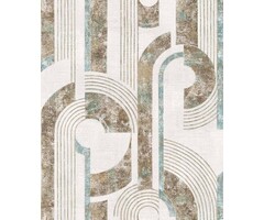 Behang met ronde vormen en lijnen