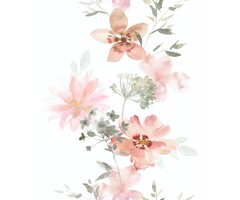 Behang met aquarel bloemen