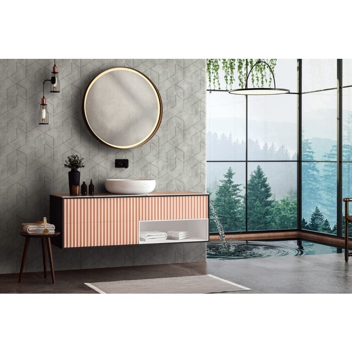 Behang met grafische print en lijnen