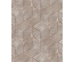 Behang met grafische print en lijnen