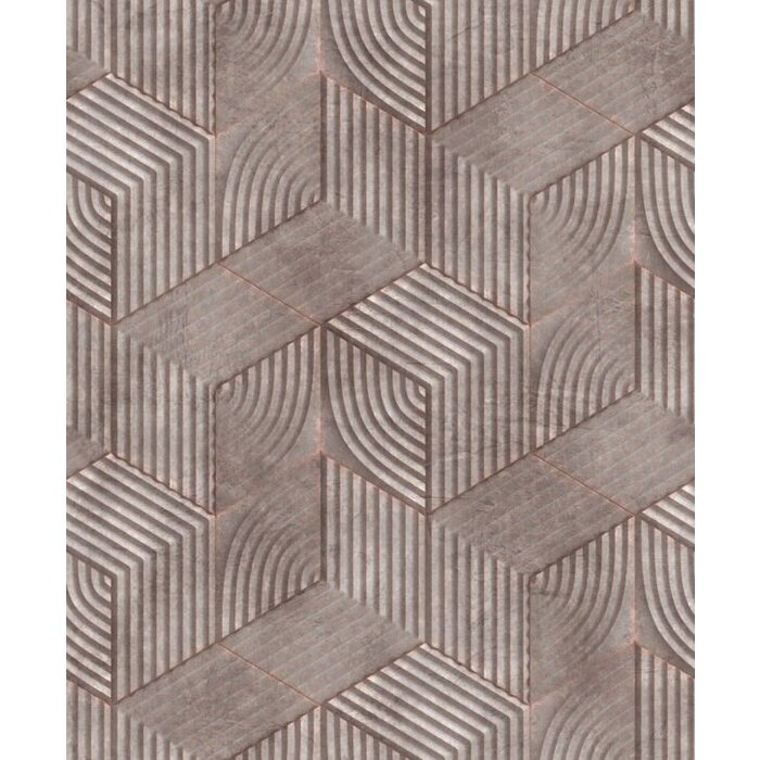 Behang met grafische print en lijnen