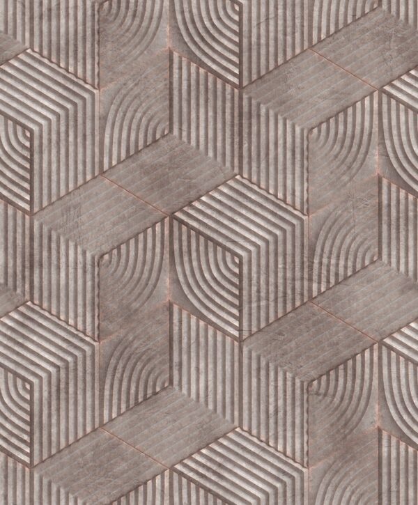 Behang met grafische print en lijnen