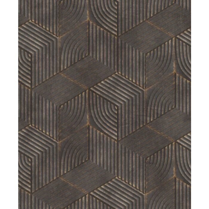 Behang met grafische print en lijnen