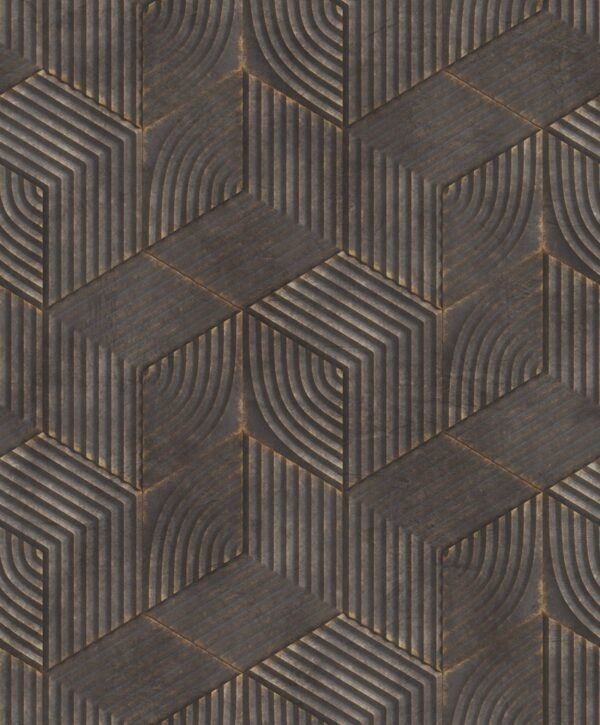 Behang met grafische print en lijnen