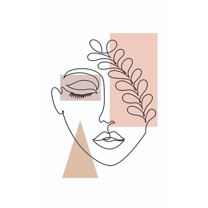 Fotobehang fineline art face