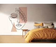 Fotobehang fineline art face