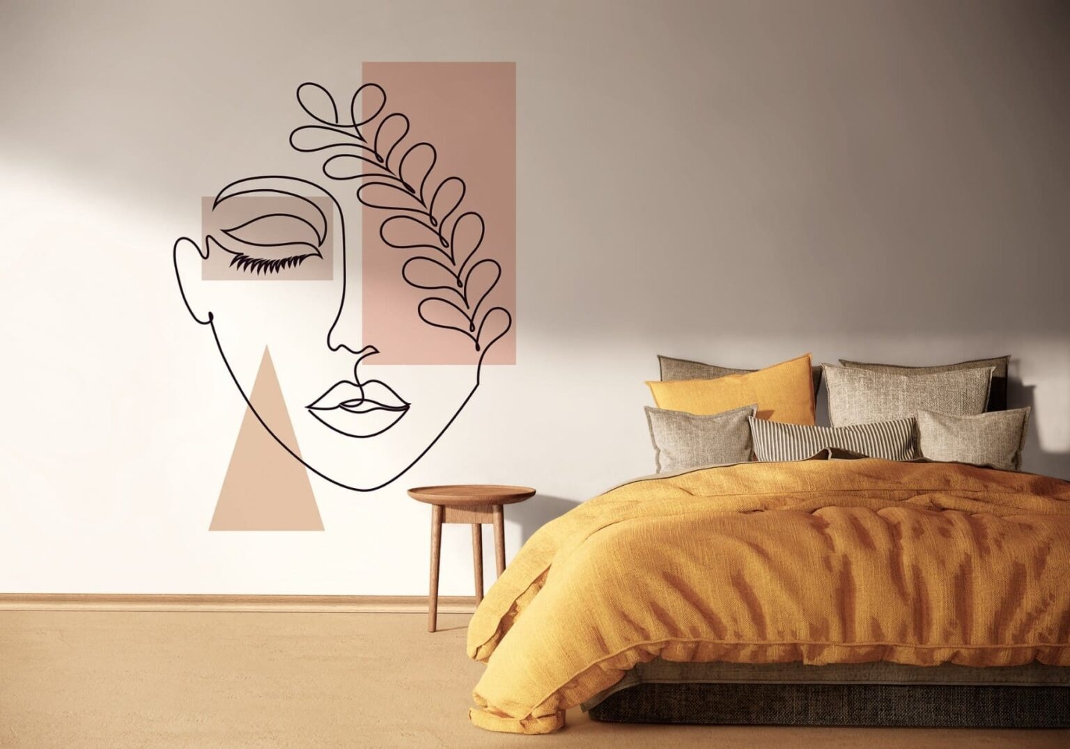 Fotobehang fineline art face