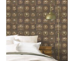 Behang industrieel met tandwielen en mechaniek