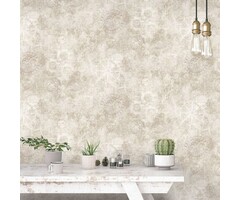 Behang met betonlook en kompassen