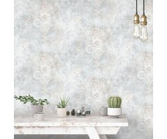 Behang met betonlook en kompassen