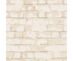 Behang beige bakstenen muur