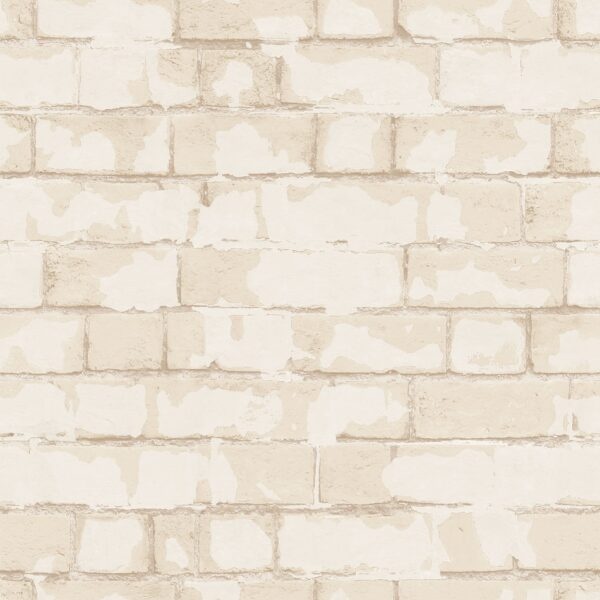 Behang beige bakstenen muur