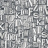 Behang met drukletters