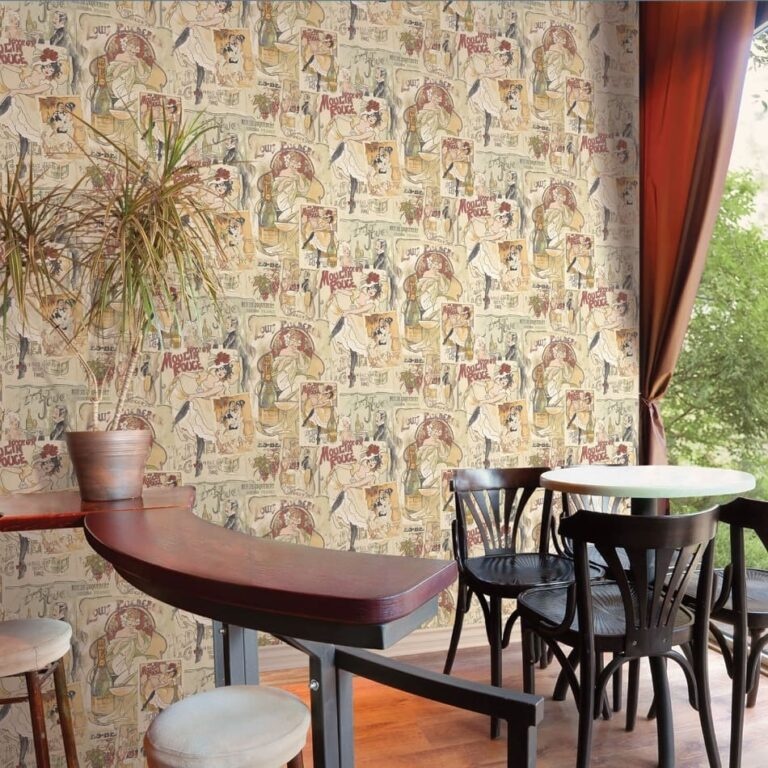 Behang met Franse champagne posters