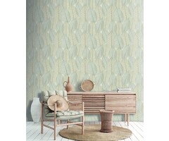 Behang met grote bladeren