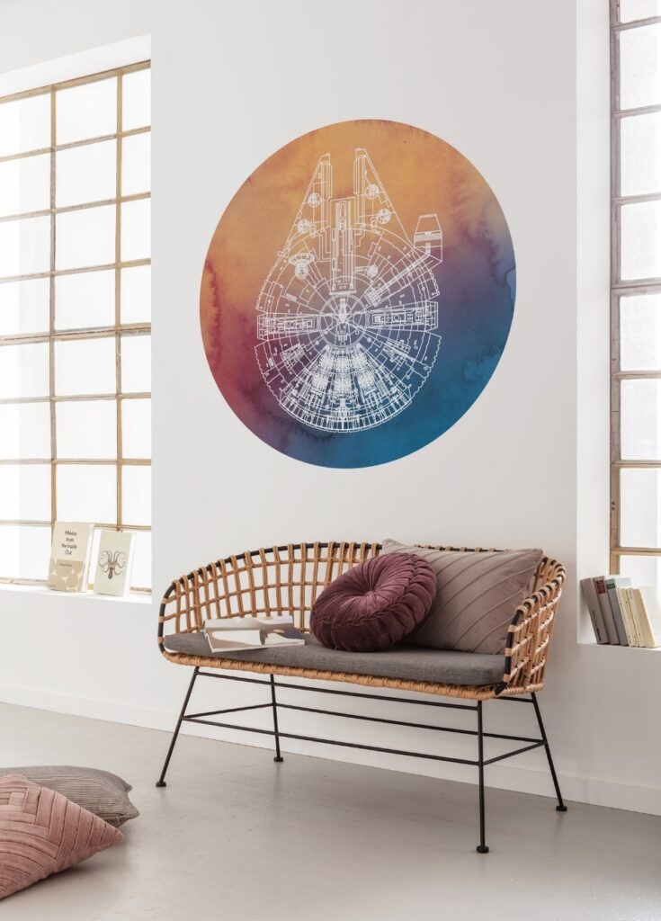 Behangcirkel Star Wars – Millennium Falcon