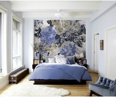 Fotobehang – Vintage blue Garden