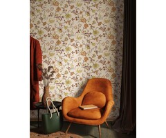 Behang met gestilleerde Art Nouveau bloemenstrengen