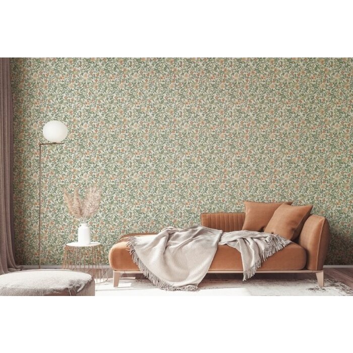 Behang met Art Nouveau bloemen