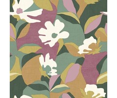 Behang met abstracte bloemenprint