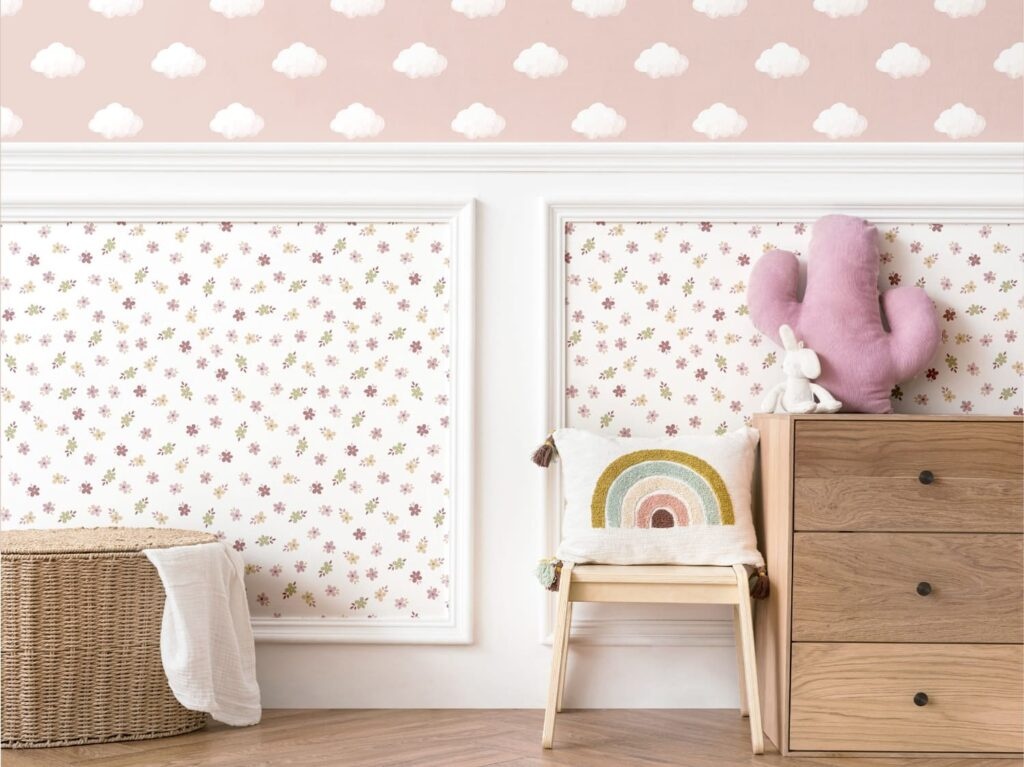 Behang met bloemetjes