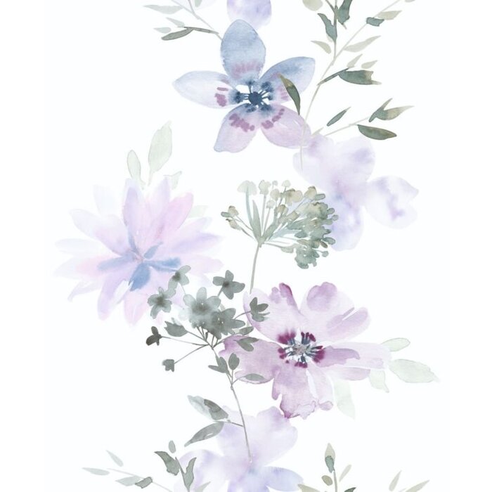 Behang met aquarel bloemen