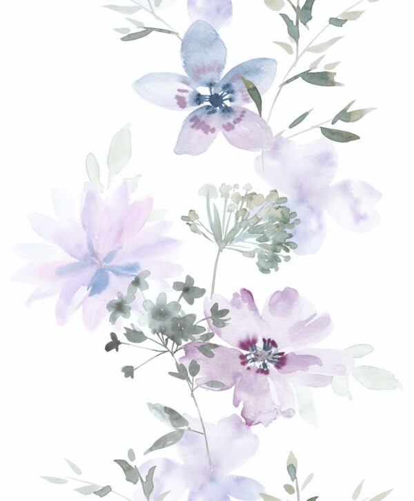 Behang met aquarel bloemen
